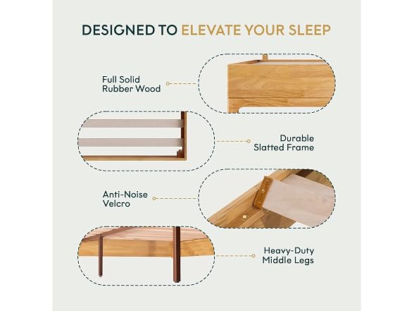 Bme Nipe Bed Frame with Headboard, Bohemian