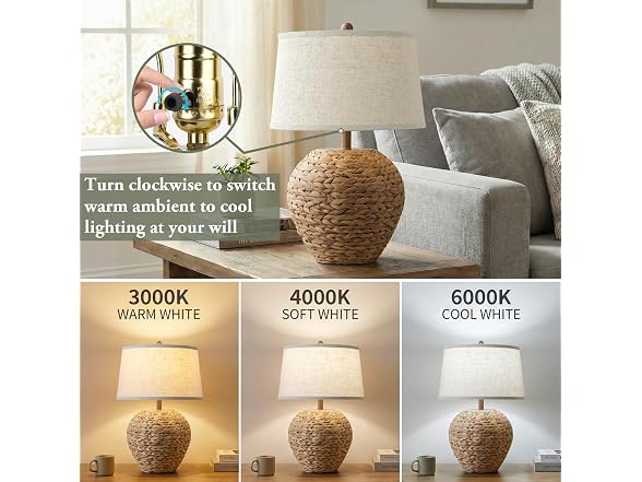 TOBUSA HKRC-TL-KN-T0208-1 Rattan Table Lamp