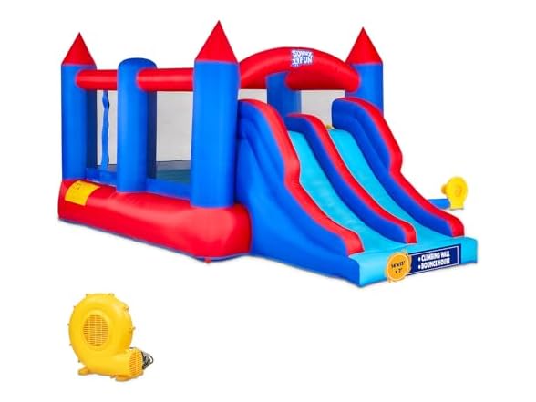 Sunny & Fun Inflatable Bouncy Castle with Dual Slide