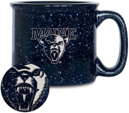 Rico Industries NCAA Maine Black Bears Speckle 12oz Laser Engraved Campfire Mug