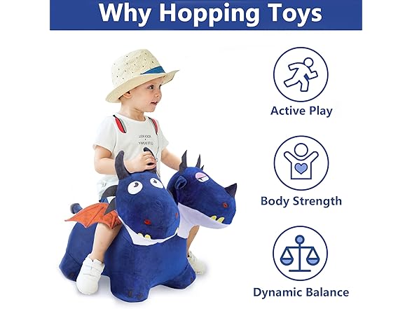 iPlay iLearn Plush Ride-On Blue Dragon