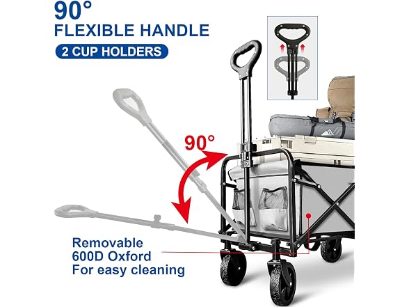 SAILARY Collapsible Foldable Wagon, Gray
