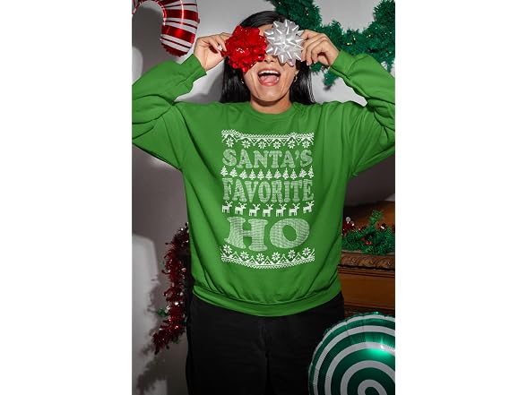 Shop4ever Women (L) Santa's Favorite Sweatshirts