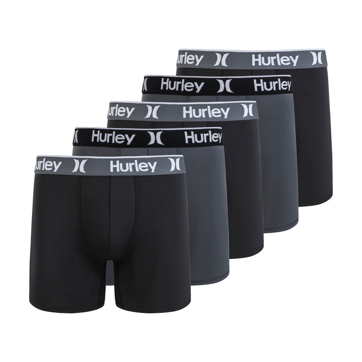 Hurley Men's 5 Pack Solid Boxer Briefs - Gallery 11