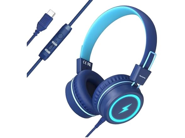Bywulanda Kids Headphones with LED Lights