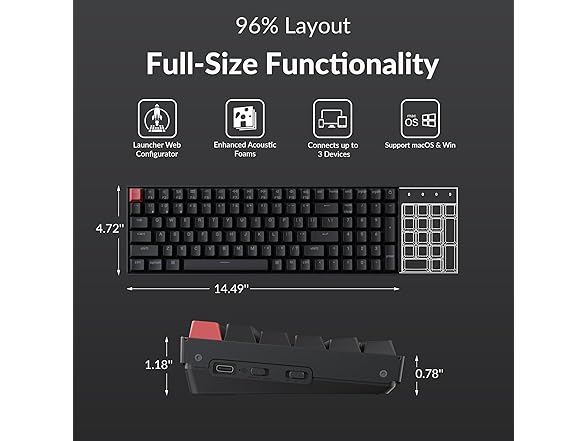 Keychron K4 96% QMK Wireless Mechanical Keyboard