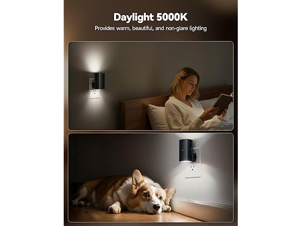 Brightown 2 Pack Black Night Lights Plug