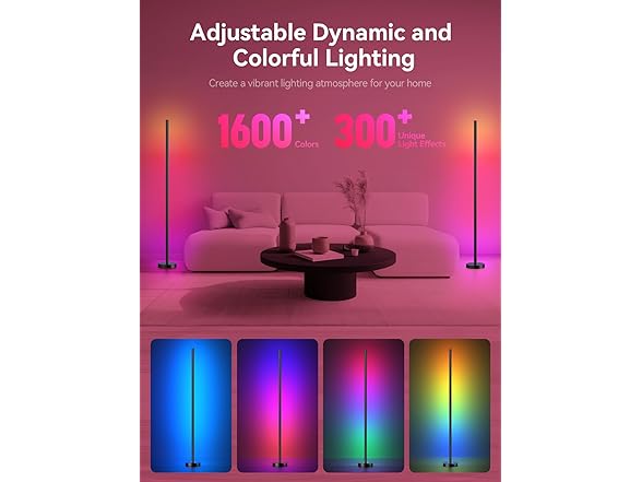 Smart RGBICW LED Corner Floor Lamp