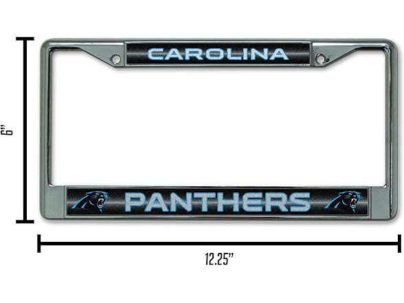 PANTHERS Bling Chrome License Frame