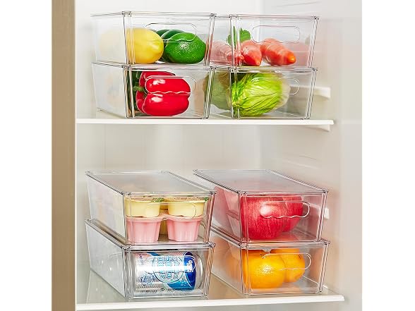 Vtopmart 10pcs Kitchen Clear Stackable Storage Bins
