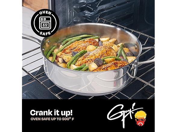 Guy Fieri's Flavortown 5 Qt. Stainless Steel Sautepan