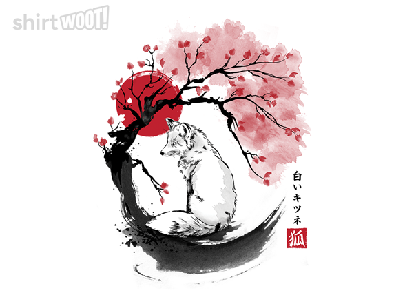White Kitsune Sumi-e