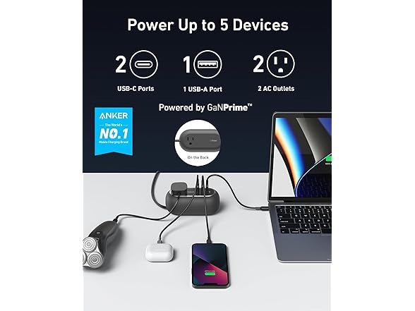 Anker GaNPrime 65W 5-in-1 Charging Station Power Strip