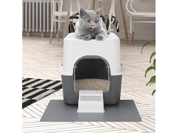 RIZZARI Large Cat Litter Box,Portable Cat Litter Box