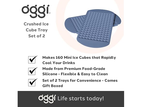 OGGI Small Ice Cube Tray, 2 Mini Ice Cube Trays