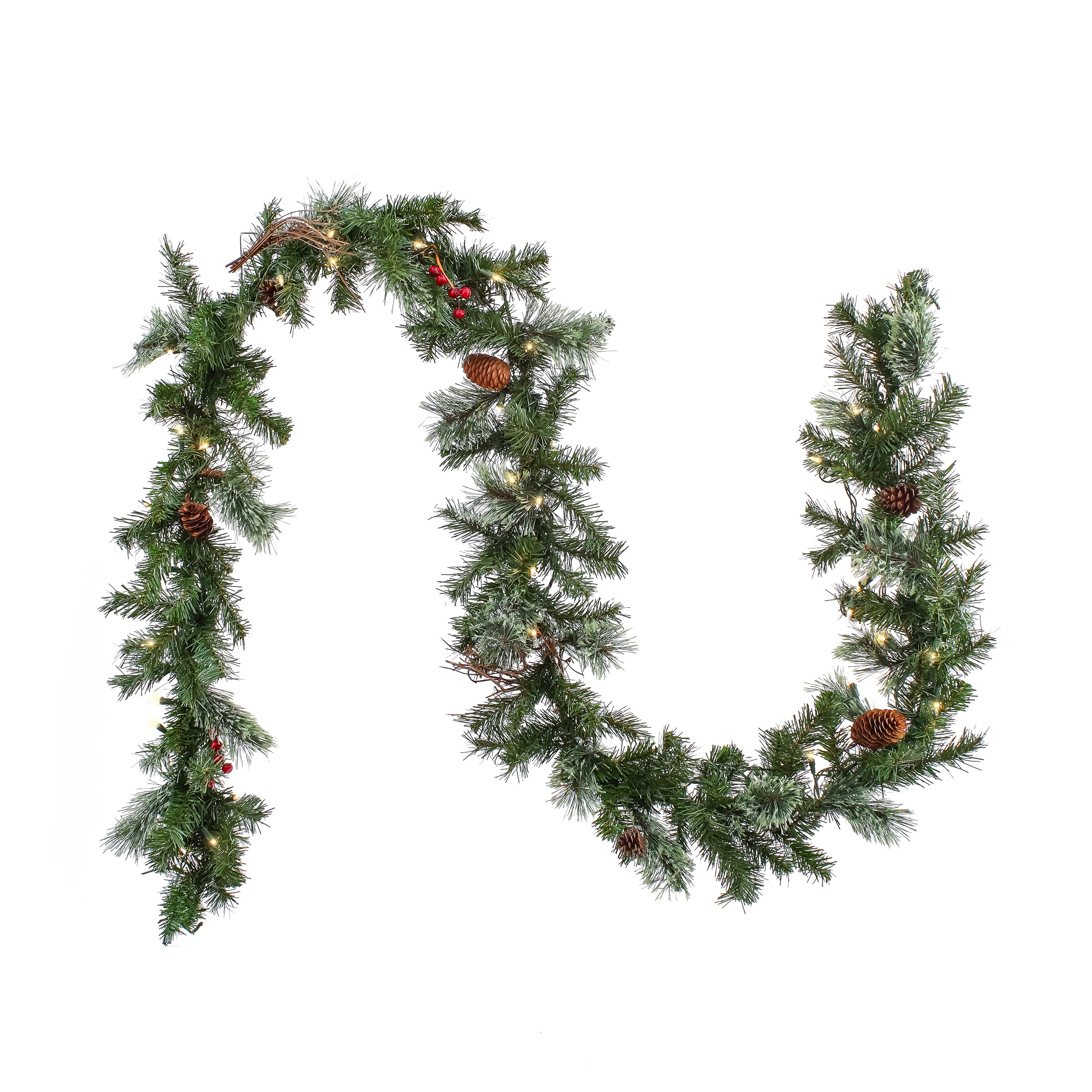 National Tree Company 9 ft. Pre-Lit Glistening Pine Garland - Gallery 2