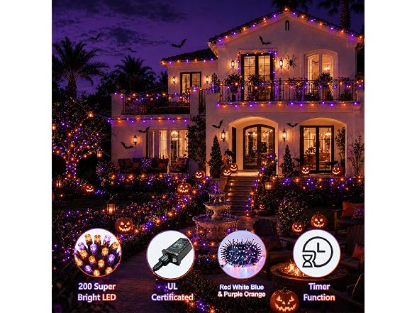 Forlivese 76Ft 200 LED Halloween Lights
