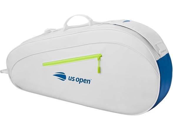 WILSON US Open Team Tennis Racket Bag - Holds up to 3 Rackets, White/Blue