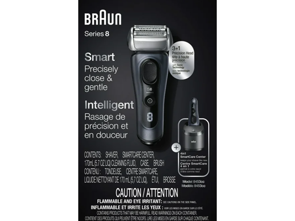 Braun Series 8 8453cc Wet/Dry Electric Shaver - Gray