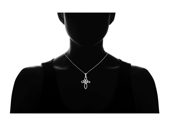 White Gold Plated Celtic Cross Necklace