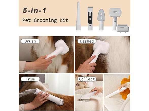 Whall TSA008 Whall Pet Vacuum Suction Clipper - Low Noise 3 