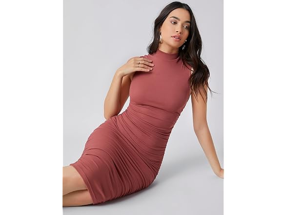 Floerns Women (XS) Solid Sleeveless Mock Dress