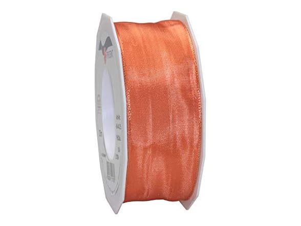 Prasent LYON Wired Taffeta Ribbon, Salmon