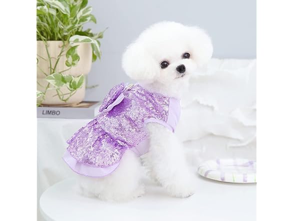 Tangpan Sequins Bow-Knot Pet Dance Dress Dog
