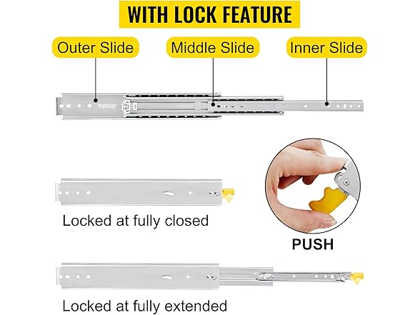 VEVOR Heavy Duty Drawer Slides 24\" Length