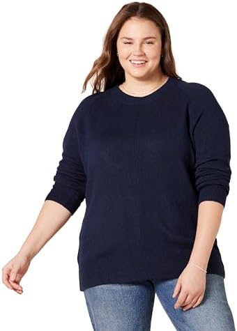Amazon Essentials Women's Regular-Fit Soft Touch Long-Sleeve Crewneck Sweater, Navy, X-Large