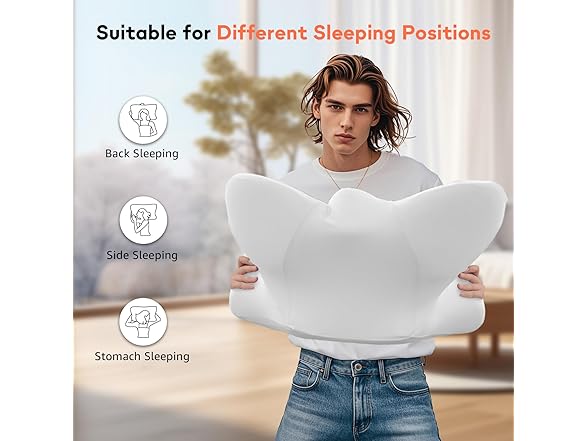 ofwaterstroll Dual-Height Cervical Neck Pillow for Pain