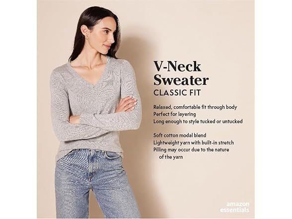 Amazon Essentials Women V-neck Sweater