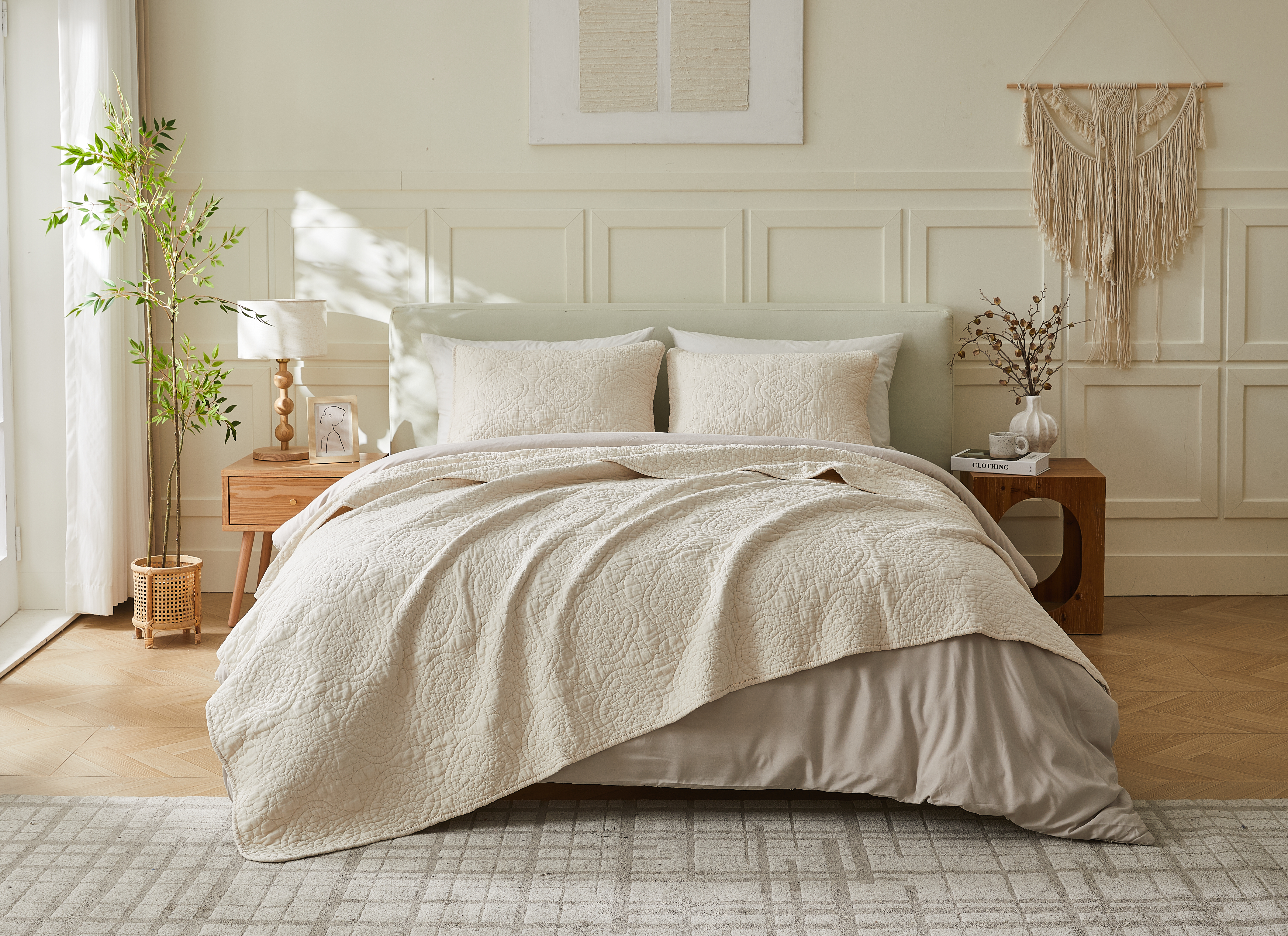 Flavia Cotton 3 Piece Quilt and Sham Set - Gallery 15