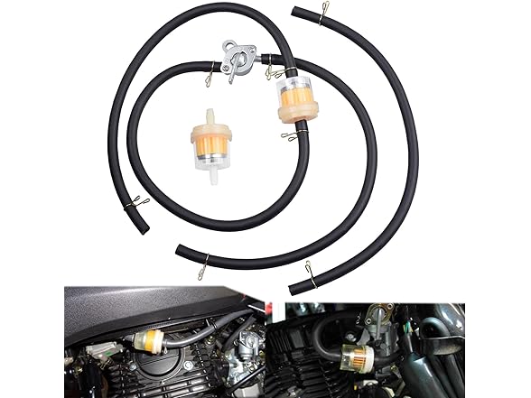 1/4 Gas Fuel Line Kit Filters Clamps