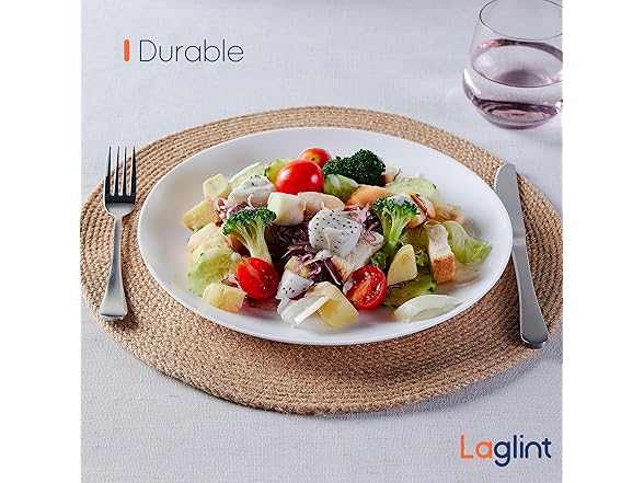 LaGlint W0670 Opal Glass White Dinner Plate