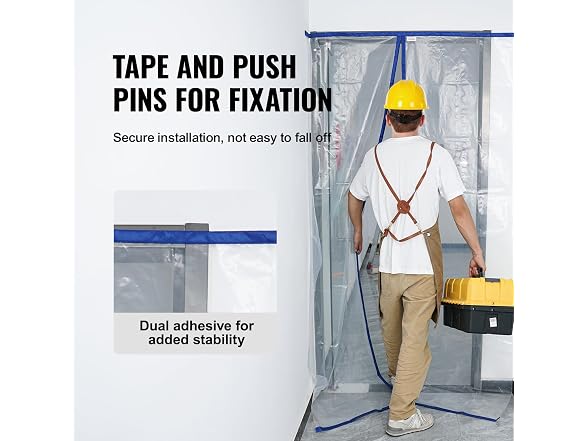 Dust Barrier, 7.5 x 4 ft Dust Barrier Door Kit