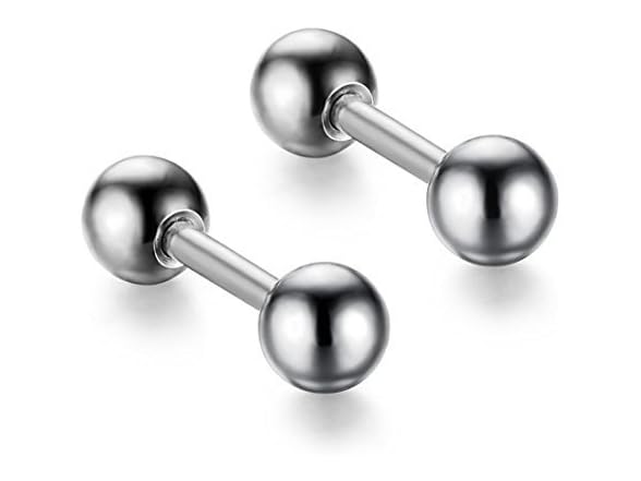 Stainless Steel Barbell Stud Earring