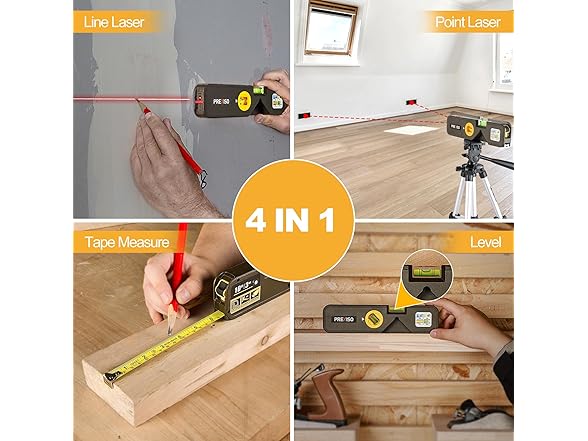 PREXISO 4-in-1 Line Laser Level, Torpedo Level