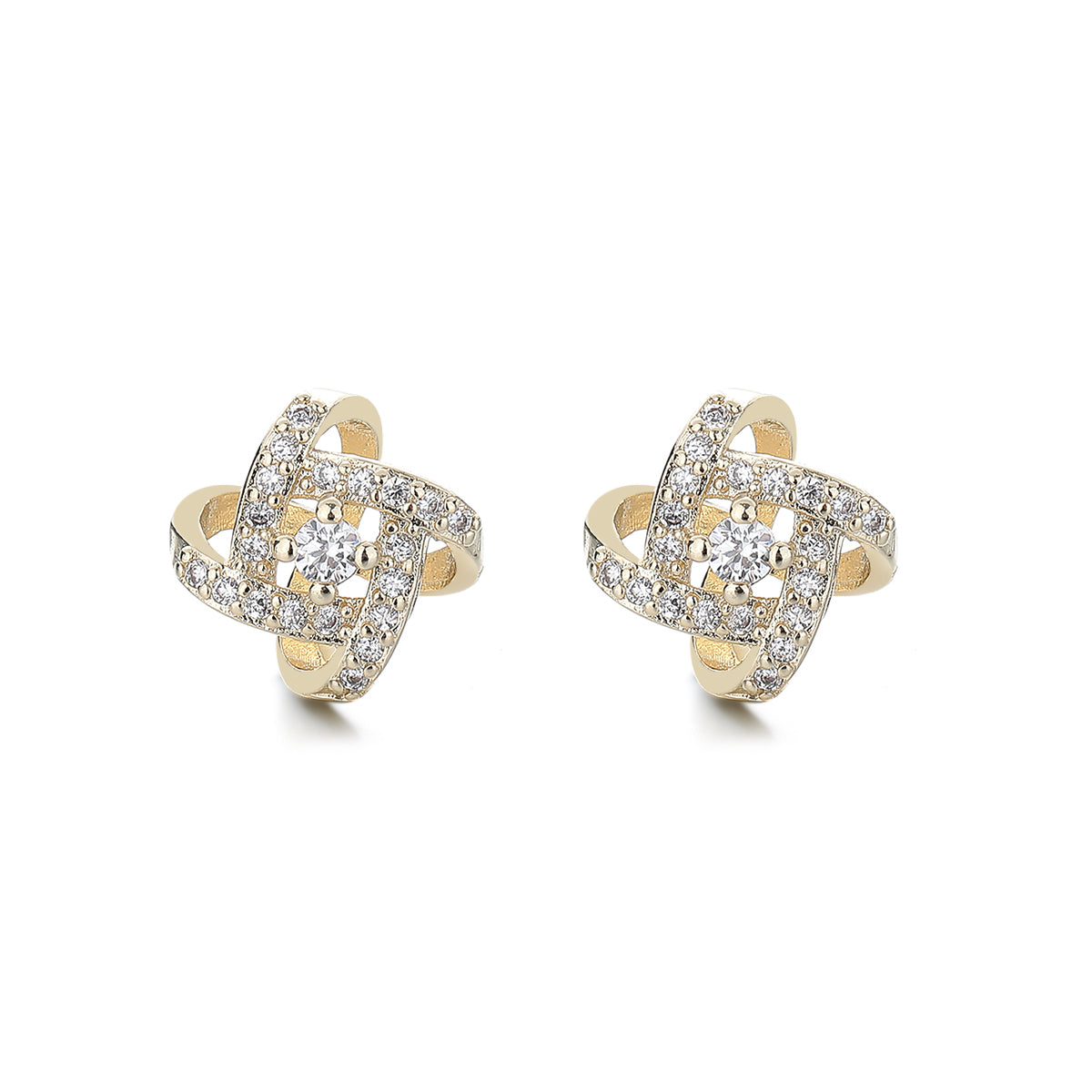 14K Gold Love Knot Stud Earrings - Gallery 4