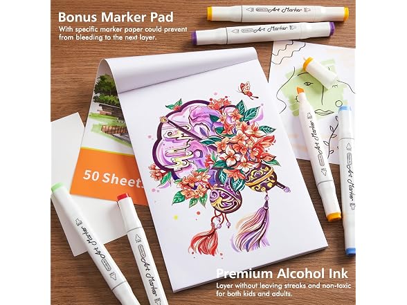 Lineon 172-Color Alcohol Art Markers