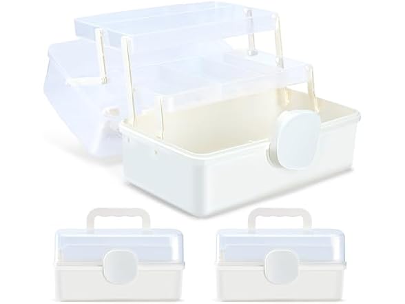EVRY CO. 3 Pack 3-Layer Storage Box with Handle