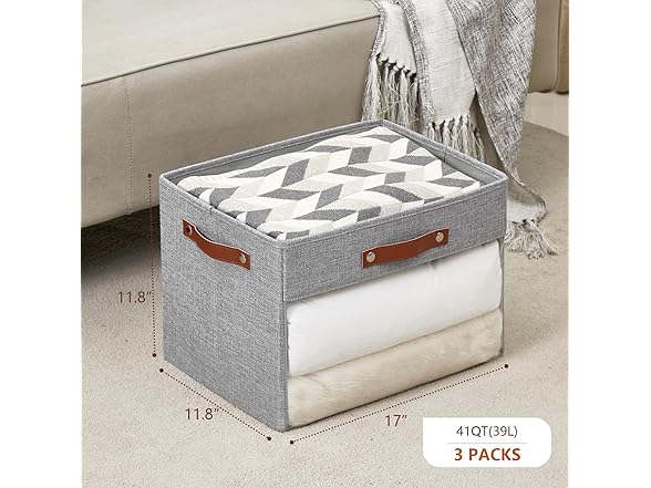 Roobyl Storage Baskets with Clear Window