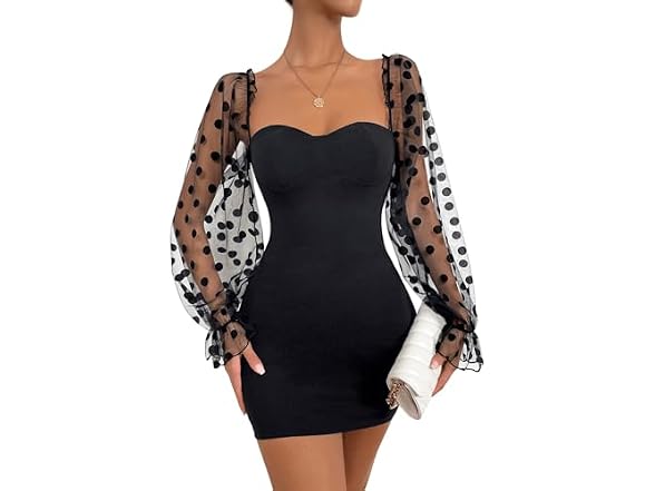 Wdirara Women (XS) Polka Dots Sweetheart Dress