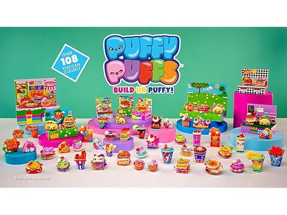 Puffy Puffs 3D Characters Stickers 10Pk