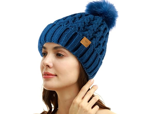 Page ONE Women (OS) Winter Ribbed Beanie Cap Hat