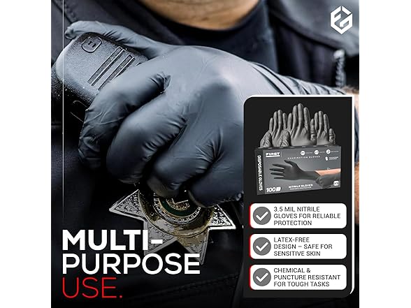 Nitrile Gloves 3.5 Mil Thick Black
