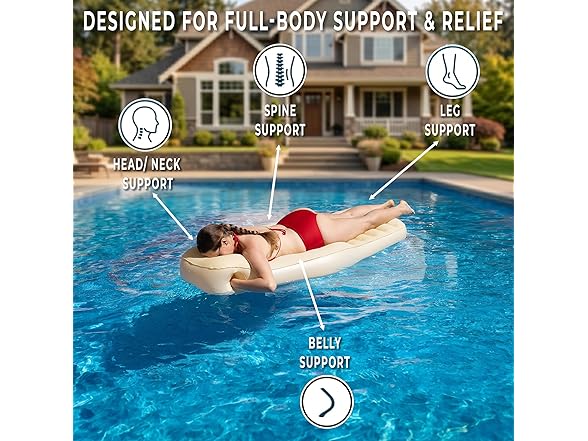 Zone Tech Pregnancy Pool Float with Belly Hole Tan