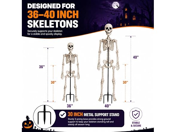 Anrtrog 36" Halloween Skeleton W/ Stand