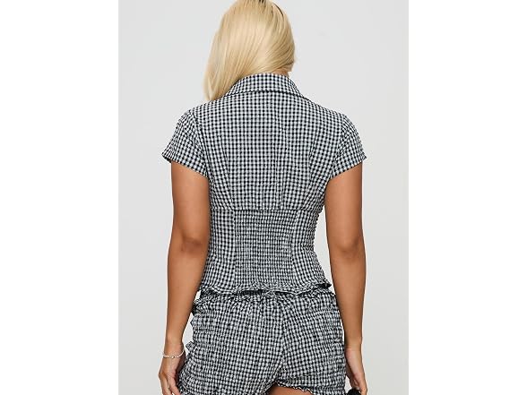 Princess Polly Covey Shirred Puff Sleeve Top