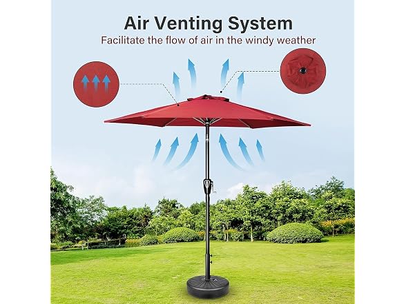 Simple Deluxe 9ft Patio Umbrellas 2-Pack Red